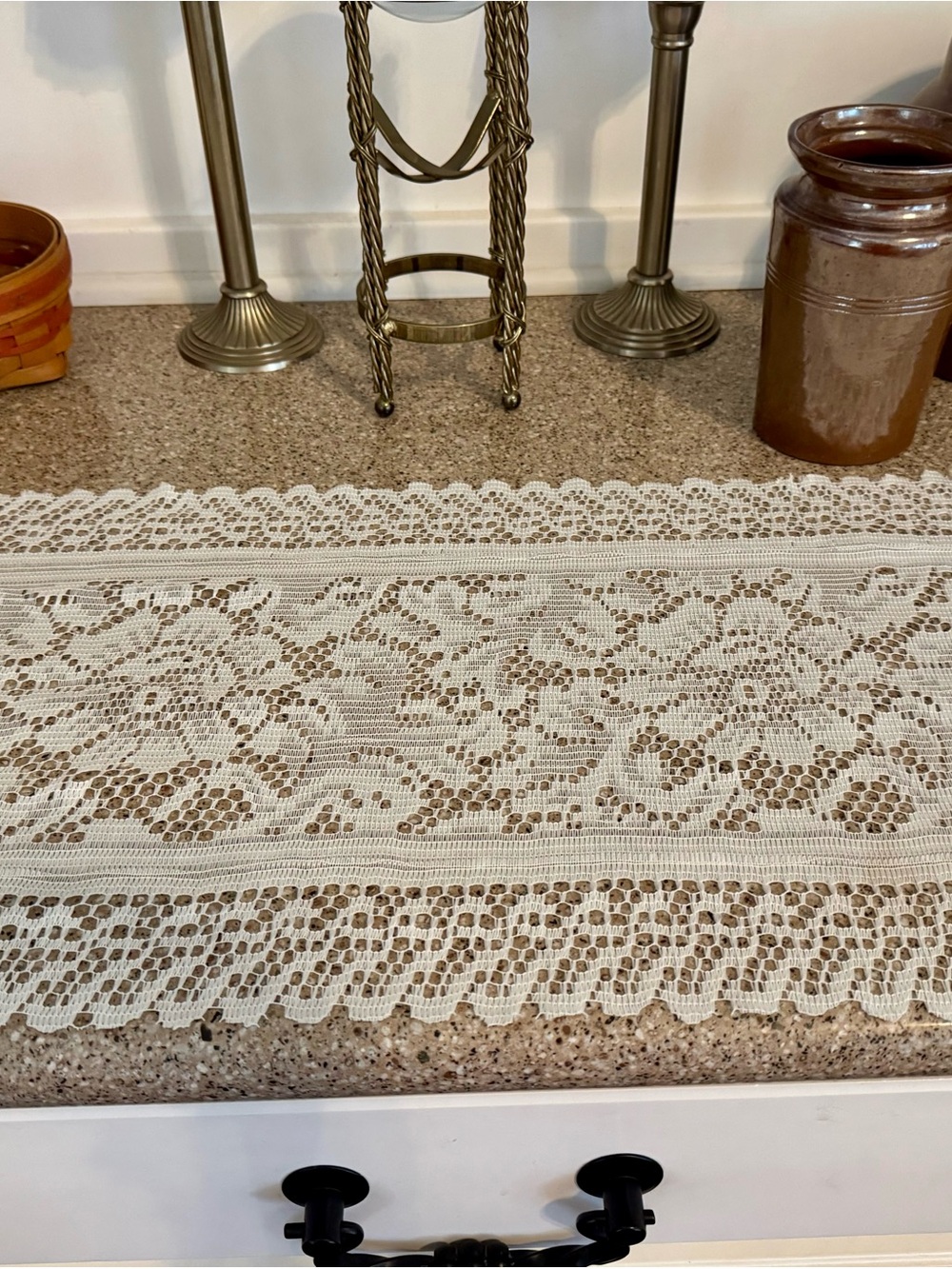 Elegant Floral Lace Table Runner Extended Extra Long 14x106 Cottagecore